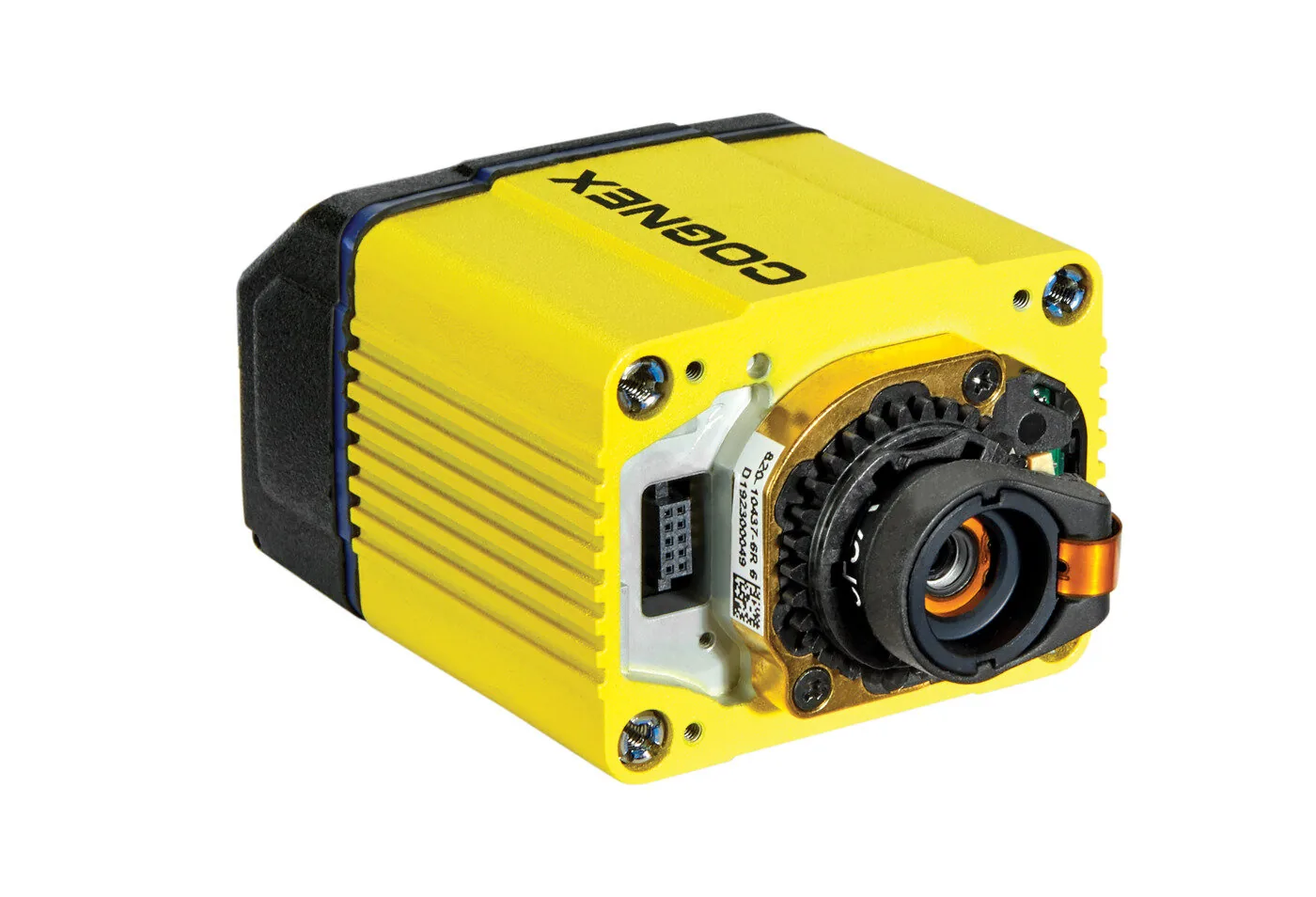 Cognex DataMan 高速液態鏡頭(HSLL)讀碼器,金色齒輪狀組件即為液態鏡頭模組