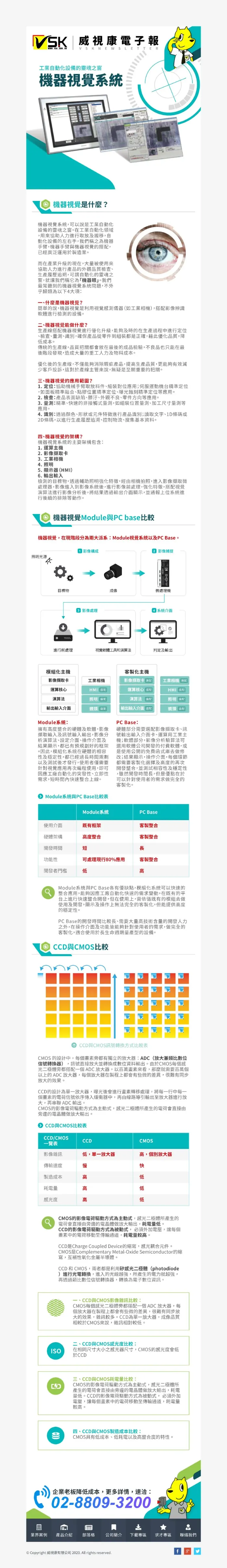 VSK 電子報 EDM 17 — 機器視覺 CCD / CMOS / Module / PCbase 配置差異 高解析圖解