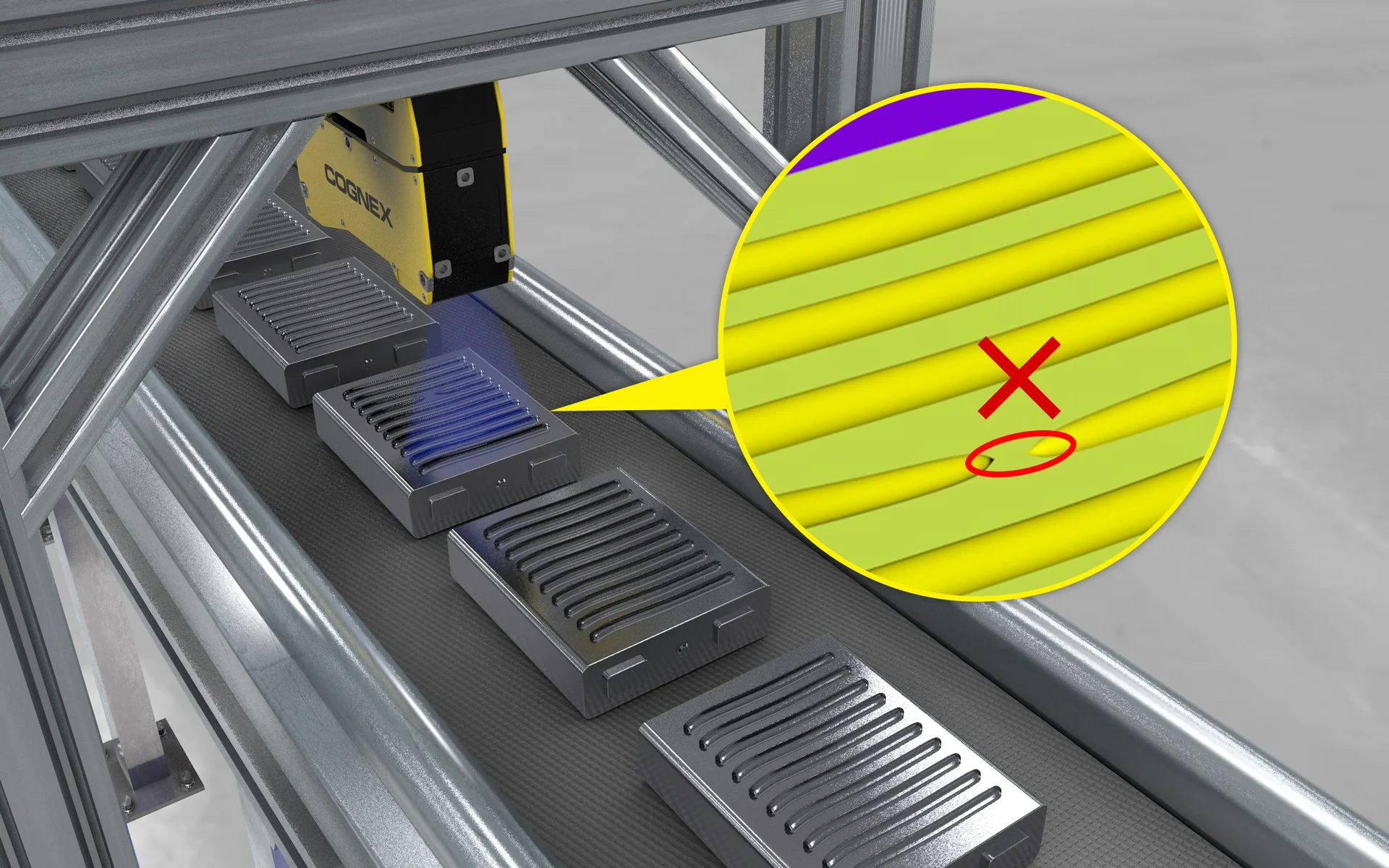 Cognex 3D-L4000 配備 VisionPro 三維雷射位移感測器 應用於膠路 (2D 視角驗證)