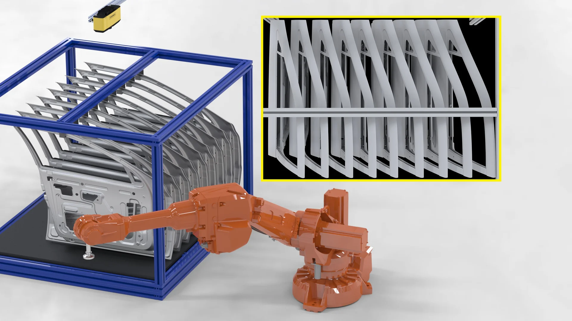 Cognex 3D-A5000 三維面陣掃描相機 應用於物流 · Racking 棧板