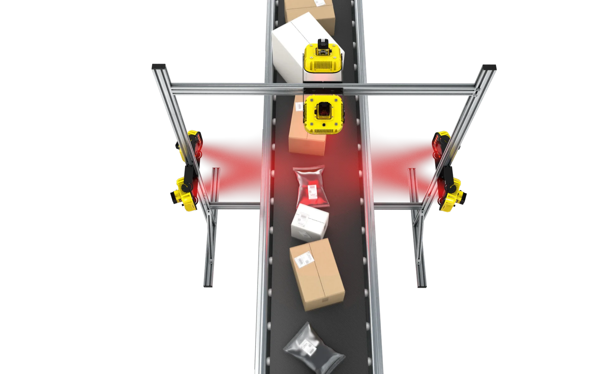 Cognex DataMan 380 高效能固定式條碼讀取器 應用於物流 · 5-side MVT 隧道