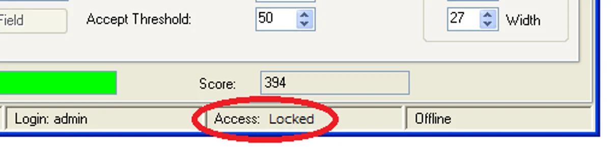 Cognex Wafer ID 相機狀態顯示 Locked 的 GUI 截圖