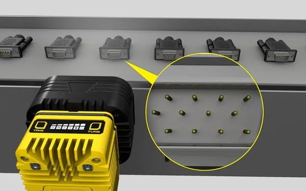 Cognex In-Sight 9912 12 MP 超高解析智慧相機 應用於電子 · 連接器針腳