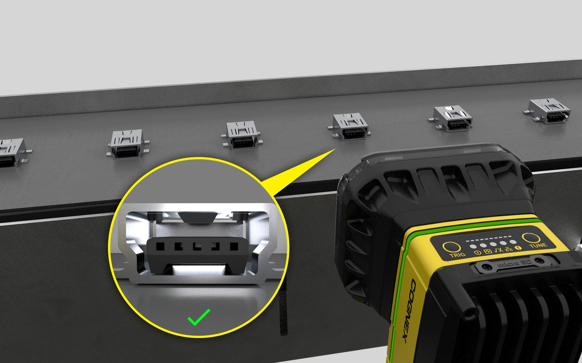 Mini-USB 連接器 AI 瑕疵檢測
